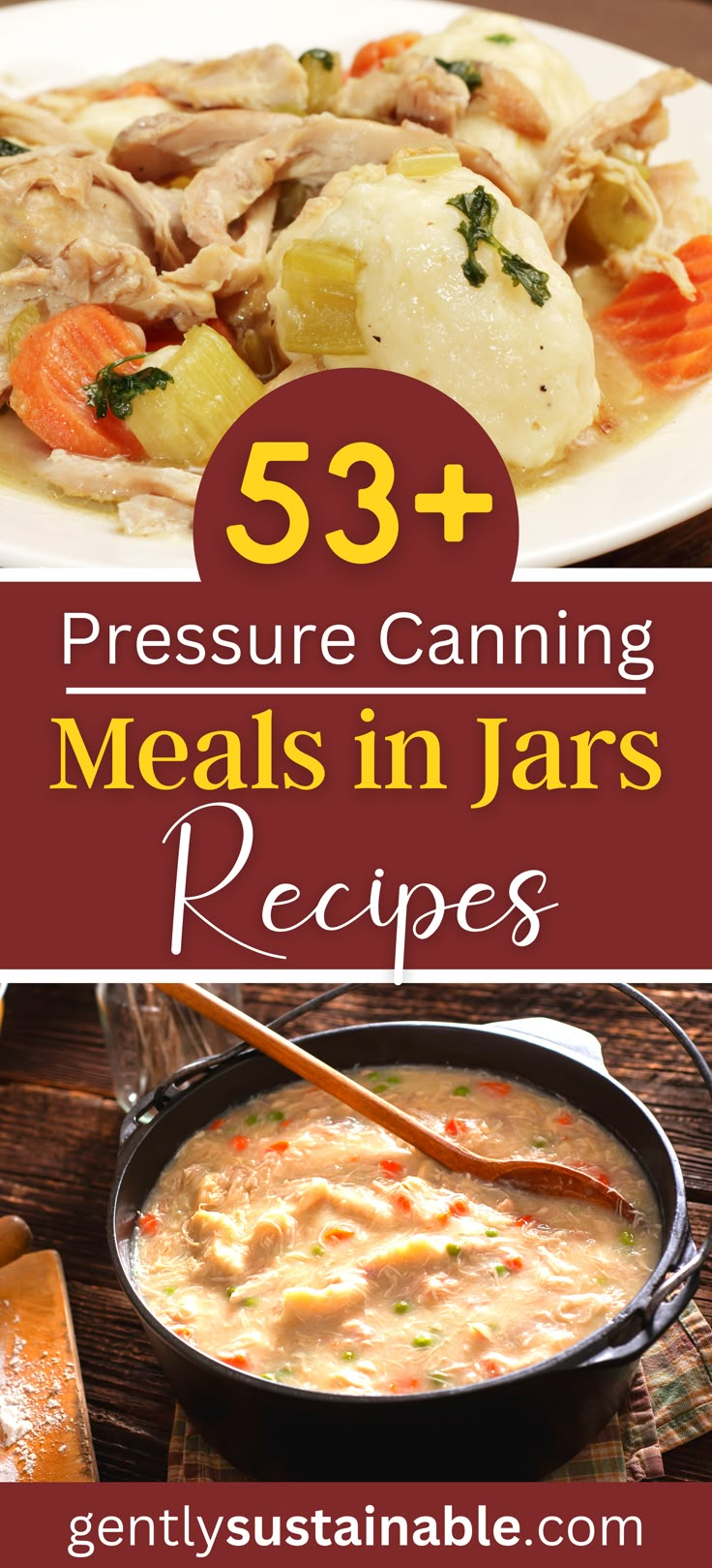 the cover of 53 pressure canning meals in jars