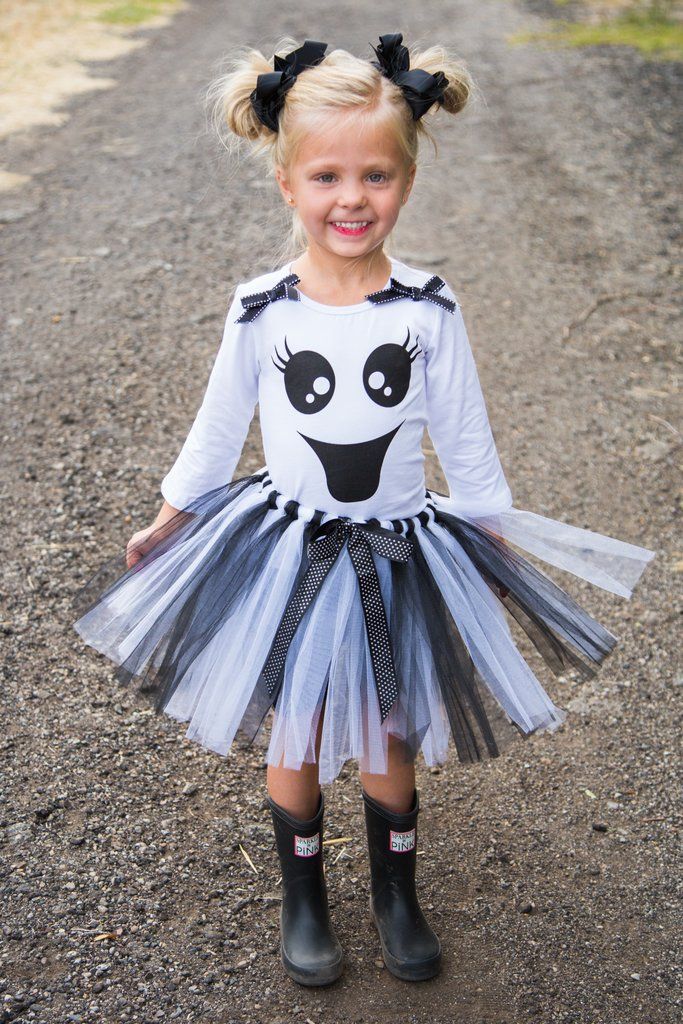 Girl's Ghost Tutu Costume Set Ghost Tutu Costume, Toddler Ghost Costume, White Tutu Skirt, Halloween Infantil, Ghost Halloween Costume, White Tulle Skirt, Sparkle In Pink, White Tutu, Ghost Costume