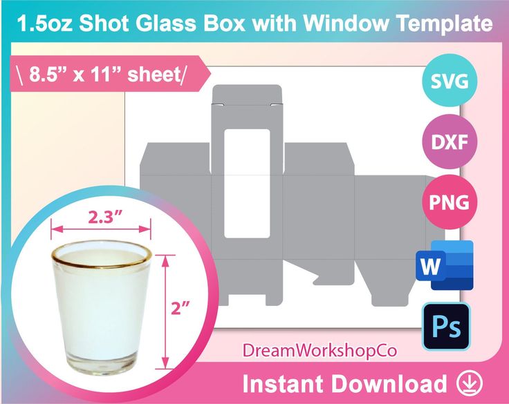 the glass box with window template is ready to be cut out and put on display