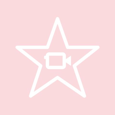 a white star on a pink background