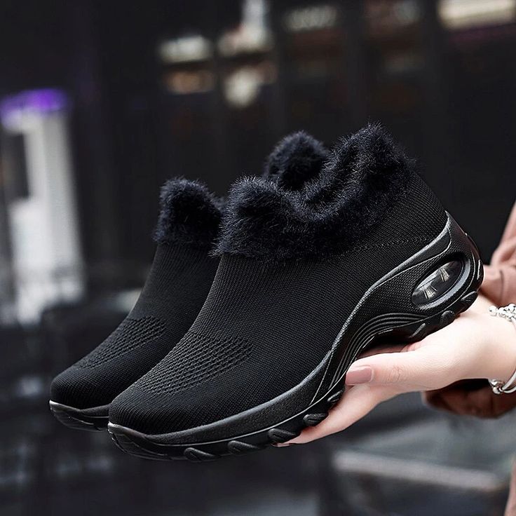 Possible Women's Fur Walking Shoes Sock Sneakers | Ultrasellershoes.com – Ultra Seller Shoes Black Breathable Slip-on Walking Shoes, Comfortable Fade-resistant Black Sneakers, Black Walking Shoes With Rubber Sole, Comfortable Black Walking Shoes With Rubber Sole, Black Non-slip Sneakers With Comfortable Fit, Comfortable Black Slip-on Running Shoes, Ergonomic Black Slip-on Walking Shoes, Comfortable Black Running Shoes, Black Low-top Comfortable Running Shoes