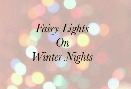 the words fairy lights on winter nights