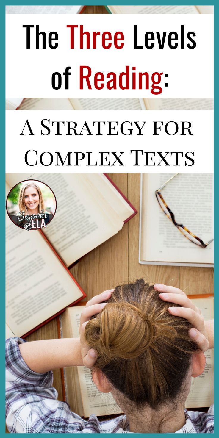 the three levels of reading a strategy for complex texts, with text overlayed