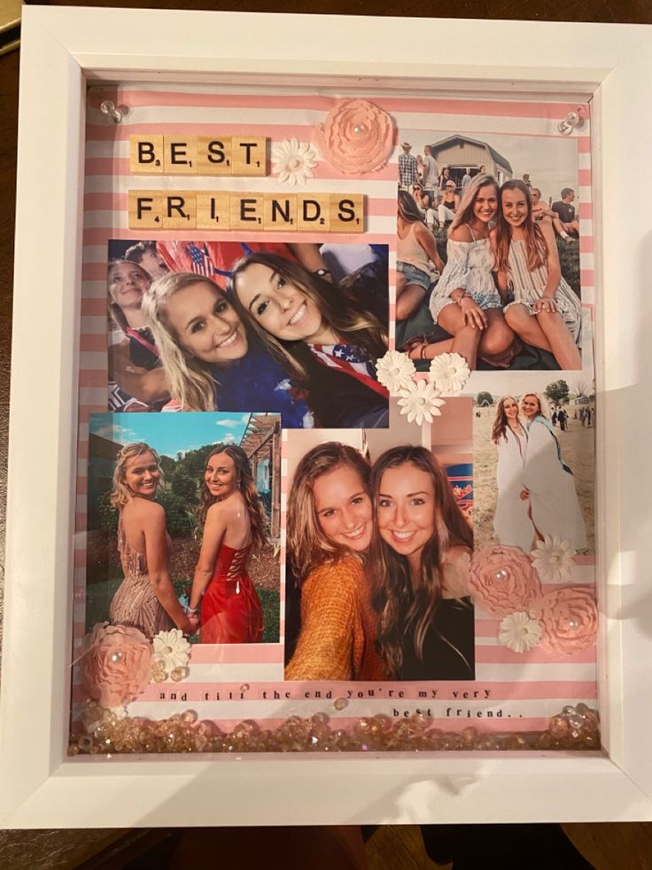 the best friends collage is displayed in a white frame