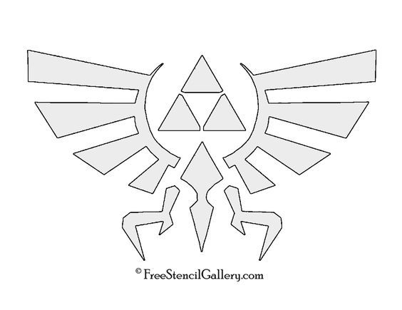 the legend of zeldan symbol is shown in black and white, as well as an