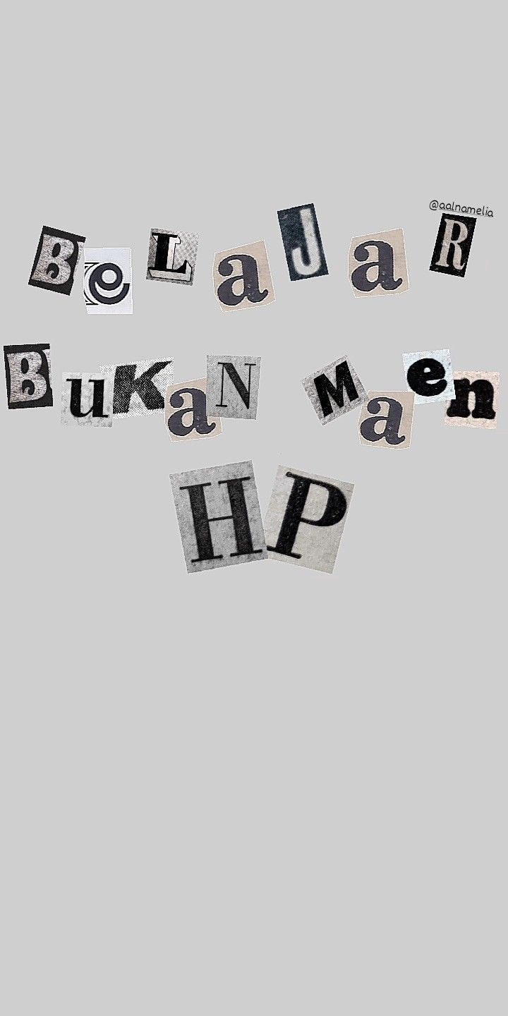 the words blaja akn men hip are cut out of newspaper letters