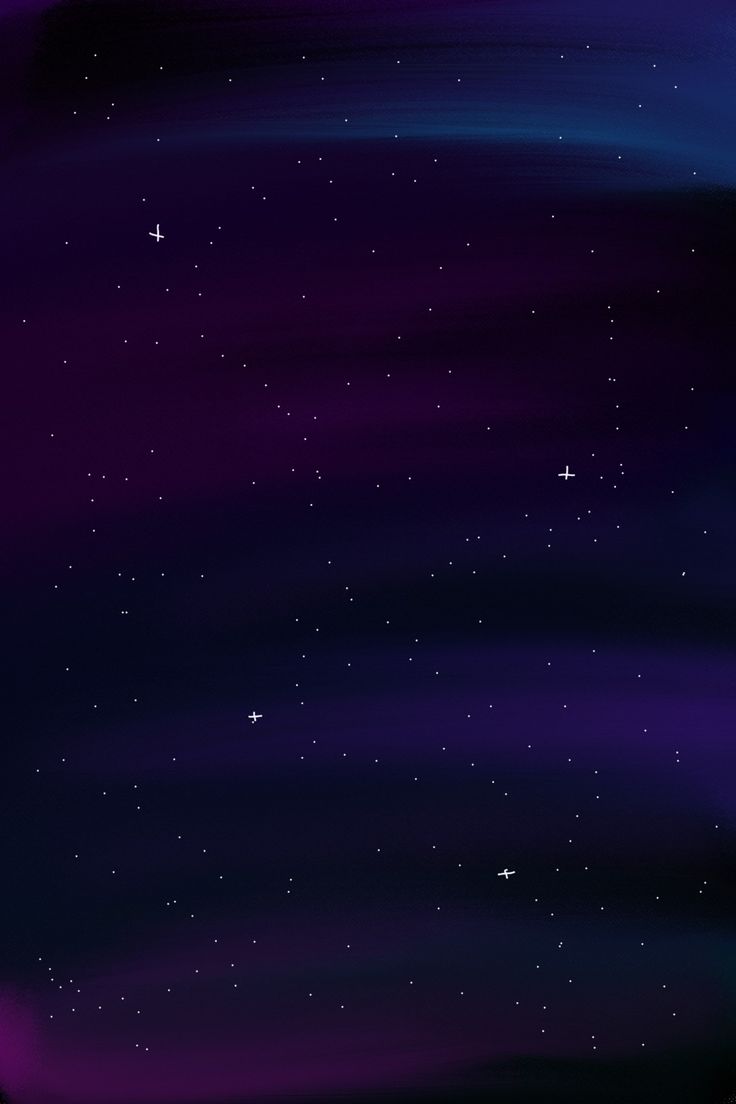 the night sky is filled with stars and purple hues, as well as white clouds