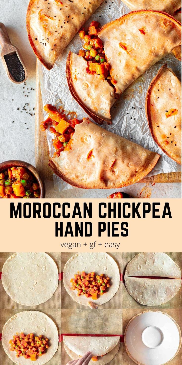 Moroccan Chickpea Hand Pies Moroccan Chickpea, Hand Pie, Tasty Vegetarian Recipes, Hand Pies, Food Board, Vegan Dinner, Dinner Idea, Veg Recipes, Vegan Cooking