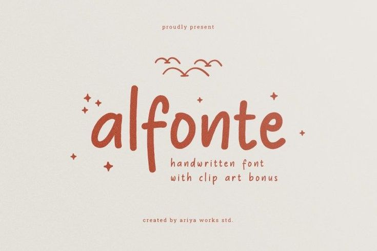 the handwritten font with clip art bons