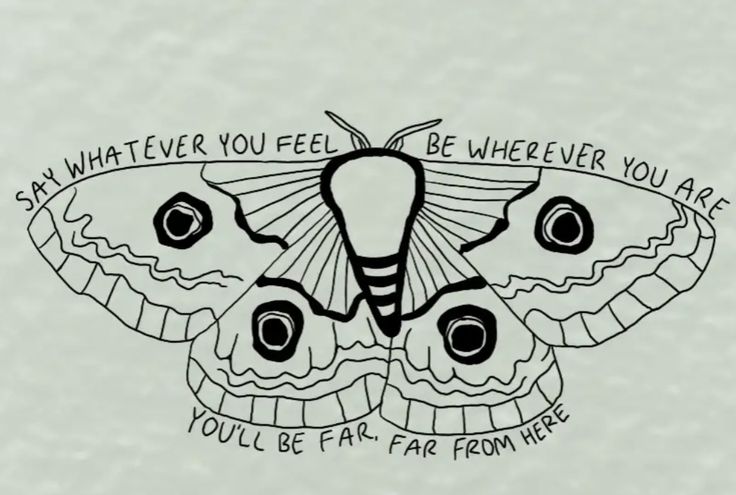 a drawing of a butterfly with words written on it