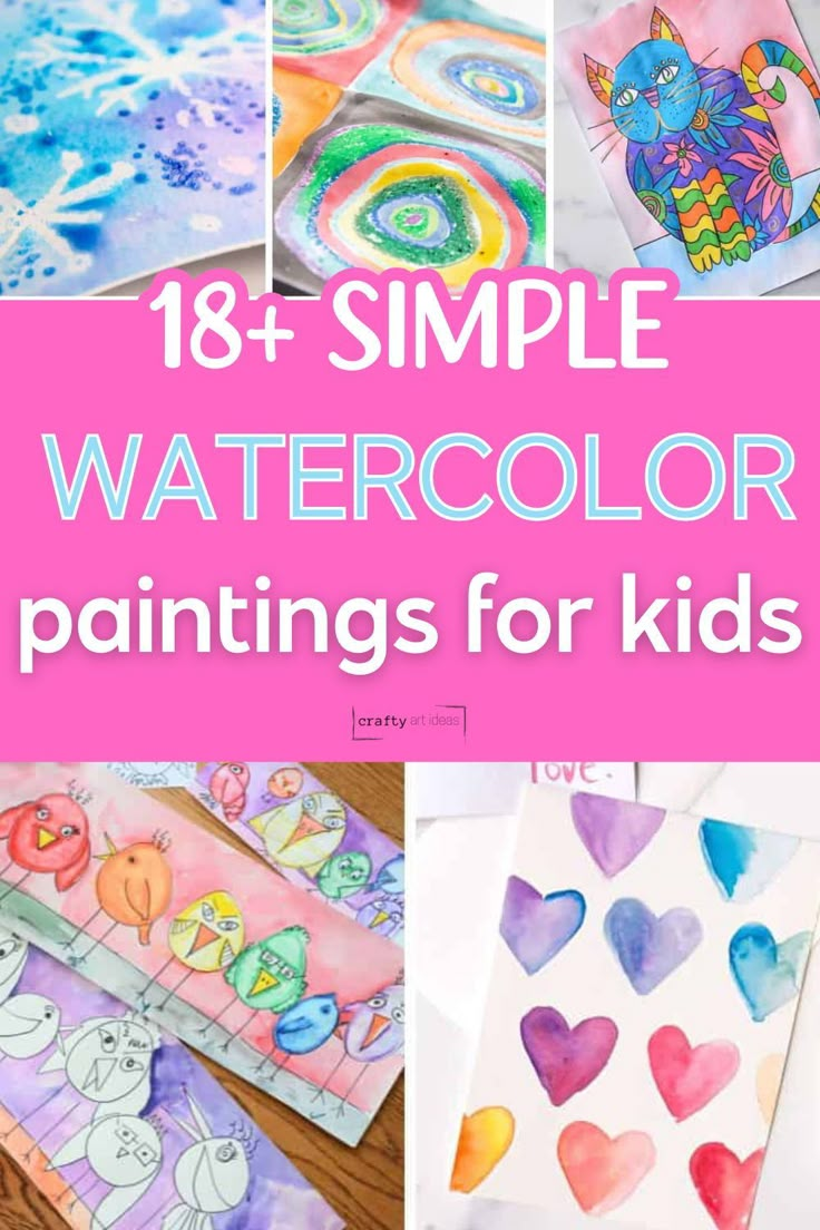 Ignite your child’s imagination and creativity by exploring these easy watercolor projects for kids. Whether your child is just starting to find the joy of painting or is the next big artist, our list will inspire their next masterpiece. Kids Paint Crafts, Watercolor Art Projects For Kids, Preschool Crafts Watercolors, Watercolor Lessons For Kids, Watercolor Preschool, Art For 5 Yrs Old, Watercolor Kids Projects, Easy Kids Watercolor Ideas, Preschool Watercolor Art Projects