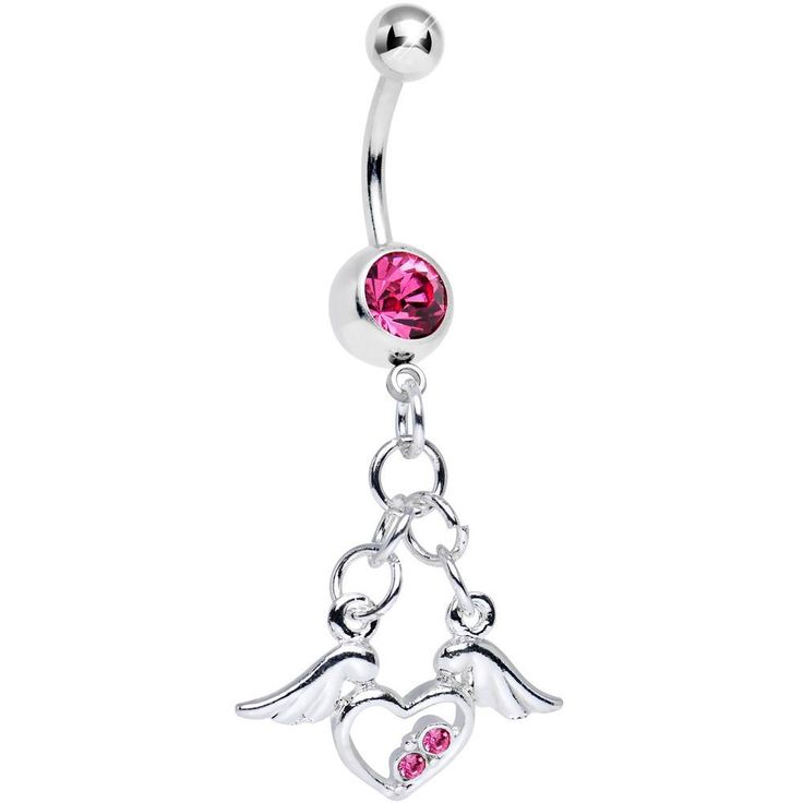 Belly Button Piercing Rings, Bellybutton Ring, Bellybutton Piercings, Belly Button Piercing Jewelry, Dope Jewelry Accessories, Belly Piercing Jewelry, Winged Heart, Button Piercing, Jewelry Promotion