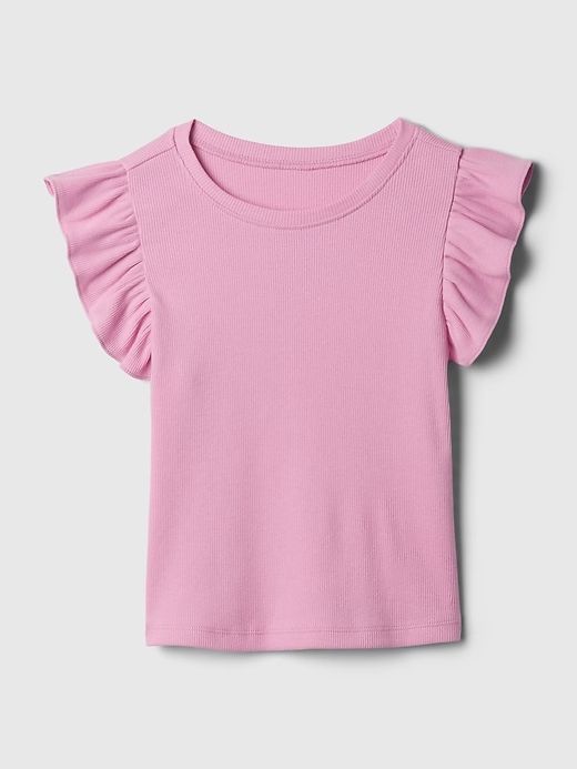 babyGap Mix & Match Ruffle T-Shirt | Gap Cute Ruffled Crew Neck T-shirt, Cotton T-shirt With Ruffles And Flutter Sleeves, Cotton Ruffle T-shirt With Flutter Sleeves, Cute Pink Ruffled T-shirt, Solid Color T-shirt With Ruffle Sleeves For Spring, Summer Ruffle Flutter Sleeve T-shirt, Summer Ruffle T-shirt With Flutter Sleeves, Summer Flutter Sleeve Ruffled T-shirt, Cute Gap Cotton T-shirt