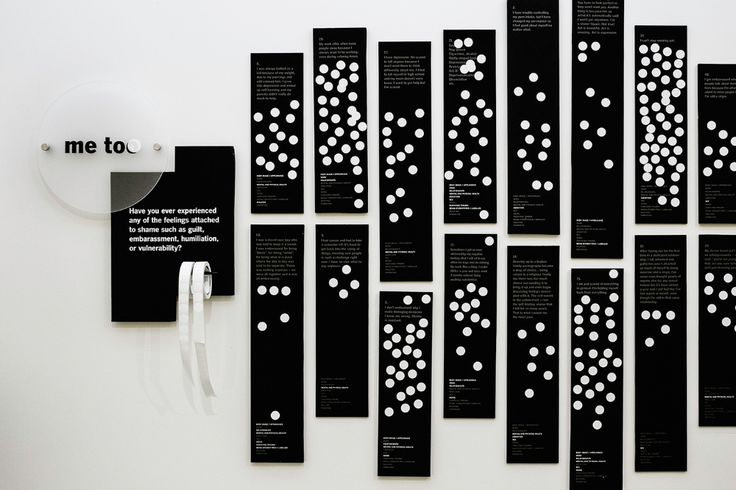 the black and white wall is decorated with dots