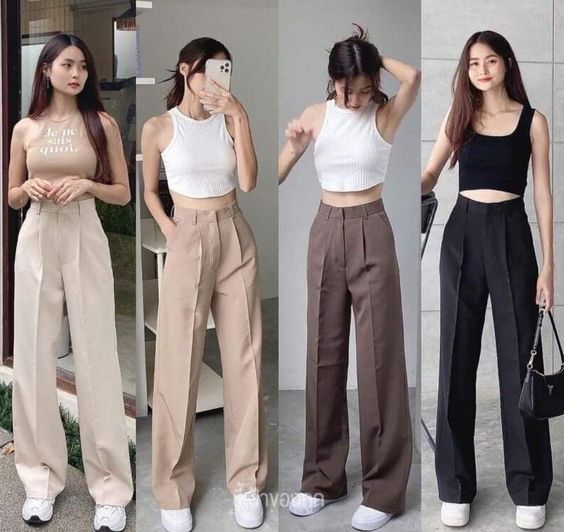 #fashion, #style, #outfitinspiration, #beauty ,#outfitsideas ,#trendyoutfits ,#falloutfits ,#winteroutfits ,#summeroutfits How To Style Korean Pants, Korean Style Pants Outfit, Cute Outfits For Tall Women, Korean Pants For Women, Korean Formal Pants, Korean Casual Outfits Women, Korean Tops Outfits, Korean Pants Outfit, Korean Pants