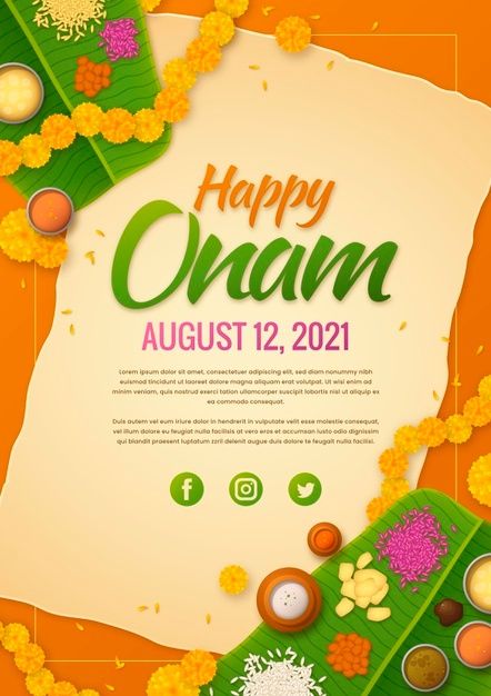 an orange background with flowers and leaves on it for the occasion of happy oram