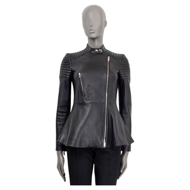 100% authentic Christian Dior biker jacket in black lamb leather (100%). Lined in black silk (100%). Opens with two buttons on the collar and an diagonal zipper on the front. Features logo embossments on the front and upper back, silver zippers on the front left side and both arms, a tailored waist with a flared cut on the hips. Has been worn and is in excellent condition. Measurements Tag Size 36 Size XS Shoulder Width 41cm (16in) Bust To 82cm (32in) Waist To 76cm (29.6in) Hips To 124cm (48.4in Dior Clothing, Dior Monogram, Vintage Christian Dior, Silver Zipper, John Galliano, Biker Jacket, Black Silk, Fashion Boutique, Fashion Store