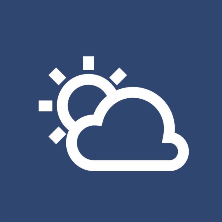 the weather icon is shown on a blue background