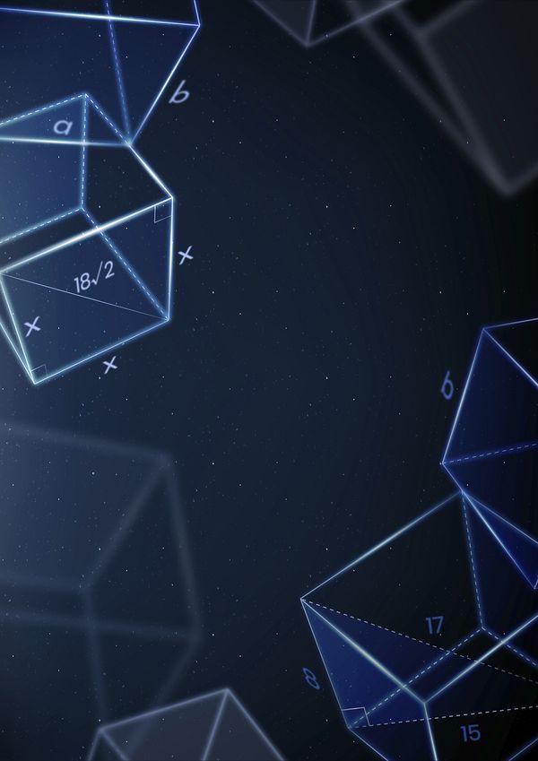 an abstract image of cubes and numbers floating in the air