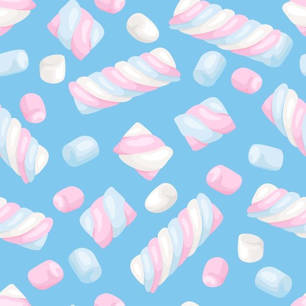 pink and white candy on a blue background