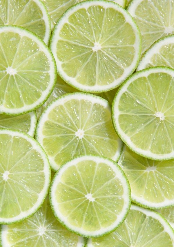 lime slices are arranged on top of each other