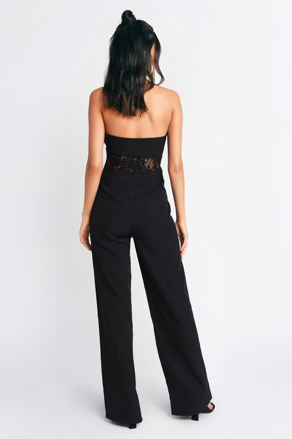 This Strapless Jumpsuit Is Ready To Party. The Down To Ride Black Jumpsuit Features A Sweetheart Neckline, Flowy Wide Legs, And A Lace Insert To Keep Things Interesting. This Going Out Jumpsuit Will Look Stunning With Stiletto Heels And A Clutch! Going Out Jumpsuit, Jumpsuits Denim, Bustier Jumpsuit, Black Jumpsuits, Denim Jumpsuits, Ivy Style, Strapless Jumpsuit, Black Shop, Lace Insert