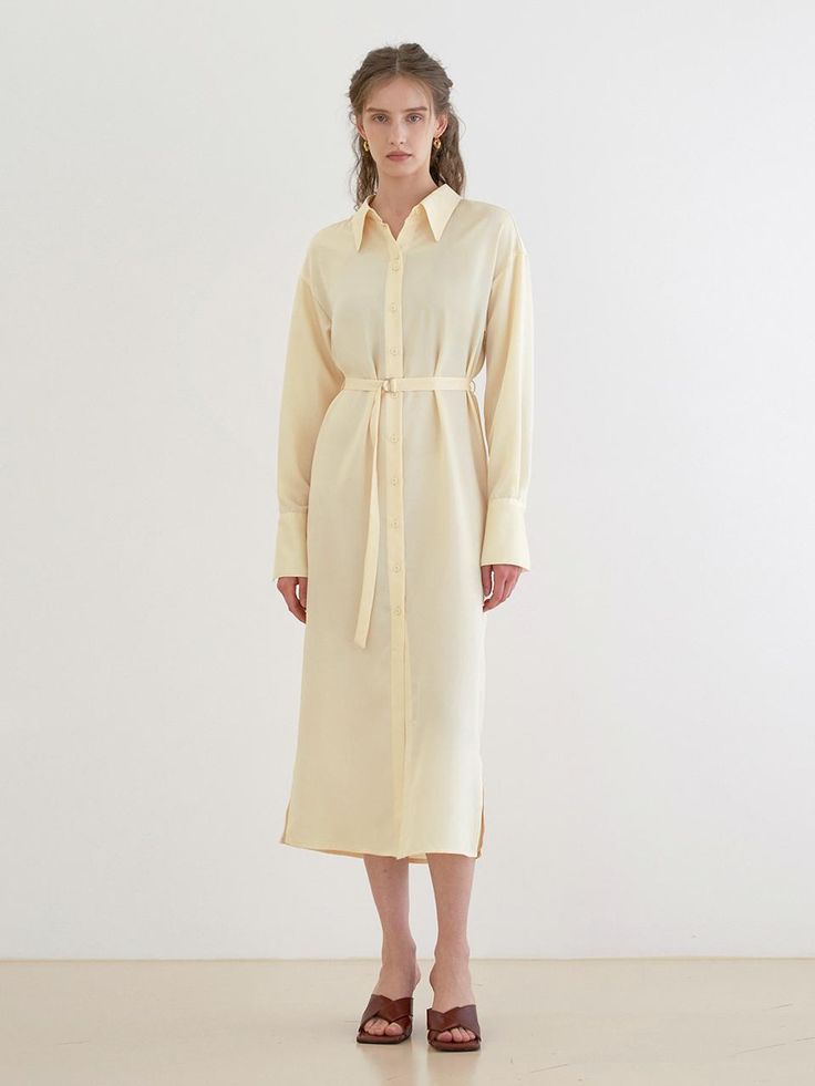 Composition : POLYESTER 100%Color : YellowCountry of Origin : Republic of Korea Yellow Long Sleeve Shirt Dress For Work, Yellow Button-up Shirt Dress, Yellow Button-up Shirt Dress With Buttons, Collared Yellow Dress For Work, Chic Cream Shirt Dress For Work, Elegant Yellow Shirt Dress For Work, Yellow Button-up Dress For Daywear, Yellow Midi Shirt Dress For Work, Elegant Yellow Dresses With Buttons