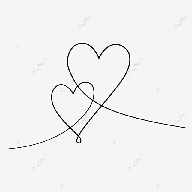 two hearts connected to each other on a white background