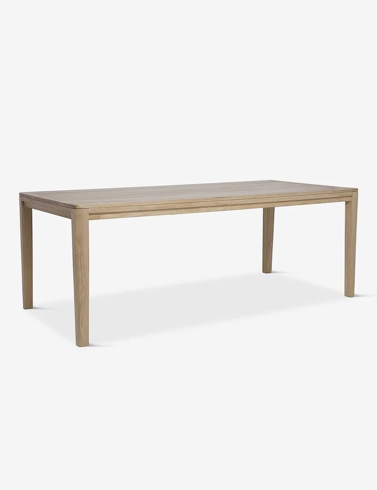 a wooden table on a white background with no one around it or the table top