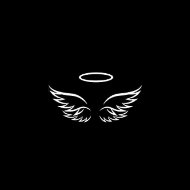 an angel with wings on a black background