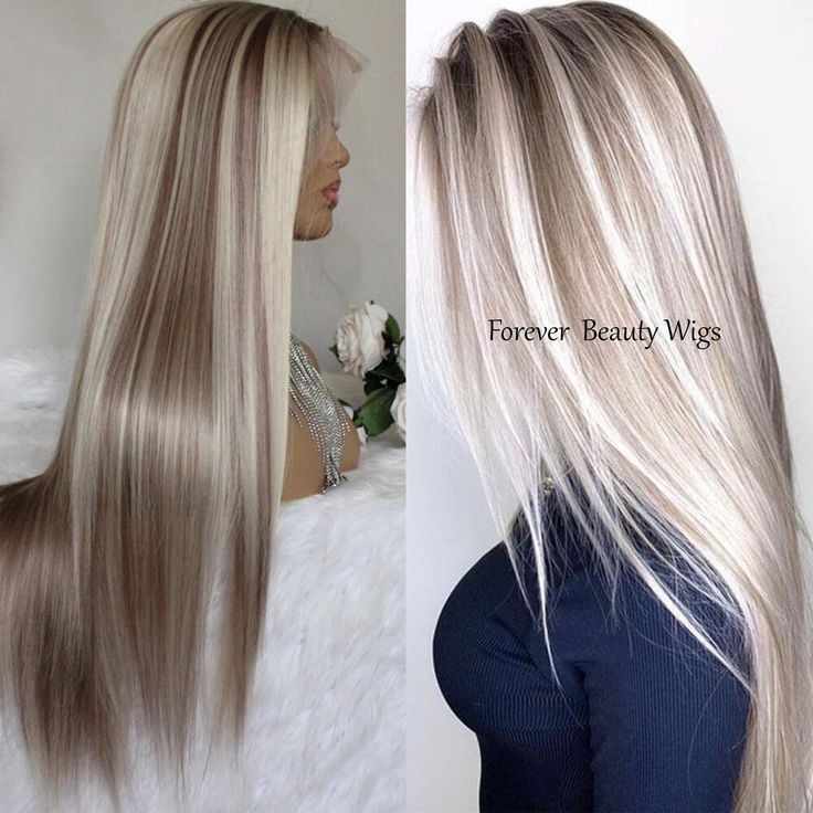 Popelavá Blond, Blond Cenușiu, Highlight Brown, Blend Wig, Blonde Hair Inspiration, Synthetic Lace Wigs, Straight Lace Front Wigs, Brown Highlights, Stil Elegant