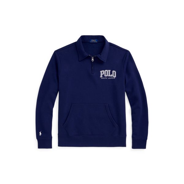 In addition to our signature embroidered Pony this cotton-blend sweatshirt features our “Polo” logo appliquéd in collegiate-style block letters. Casual Sweatshirt With Appliqué Logo For Fall, Navy Top With Embroidered Logo For College, Casual Long Sleeve Sweatshirt With Appliqué Logo, Casual Long-sleeved Sweatshirt With Appliqué Logo, Sporty Long Sleeve Top With Appliqué Logo, Long Sleeve Logo Print Sweatshirt For College, College Long Sleeve Logo Print Sweatshirt, Casual Crew Neck Sweatshirt With Appliqué Logo, Casual Sweatshirt With Appliqué Logo For Streetwear