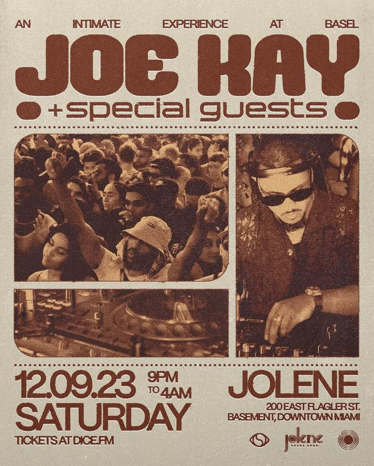 a concert poster for joe kay and special guests