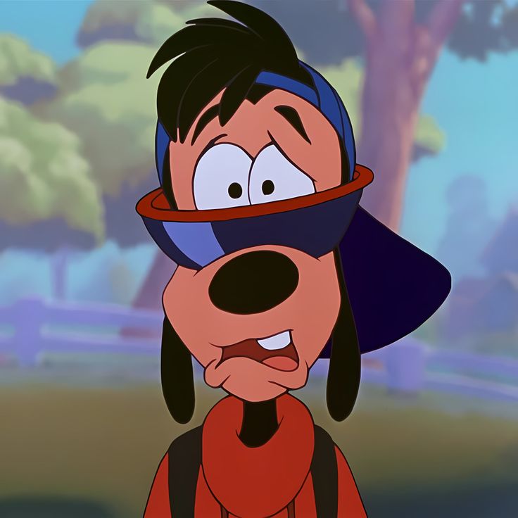 a cartoon dog with a blindfold on his face and nose is looking at the camera