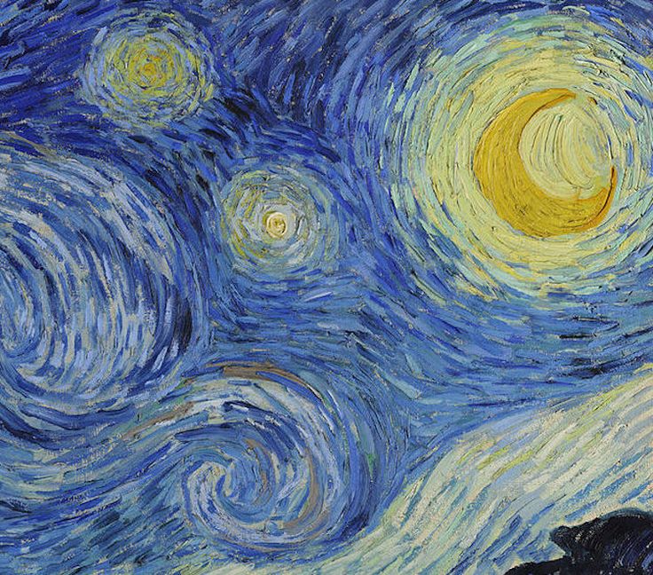 the starry night painting is shown in this image