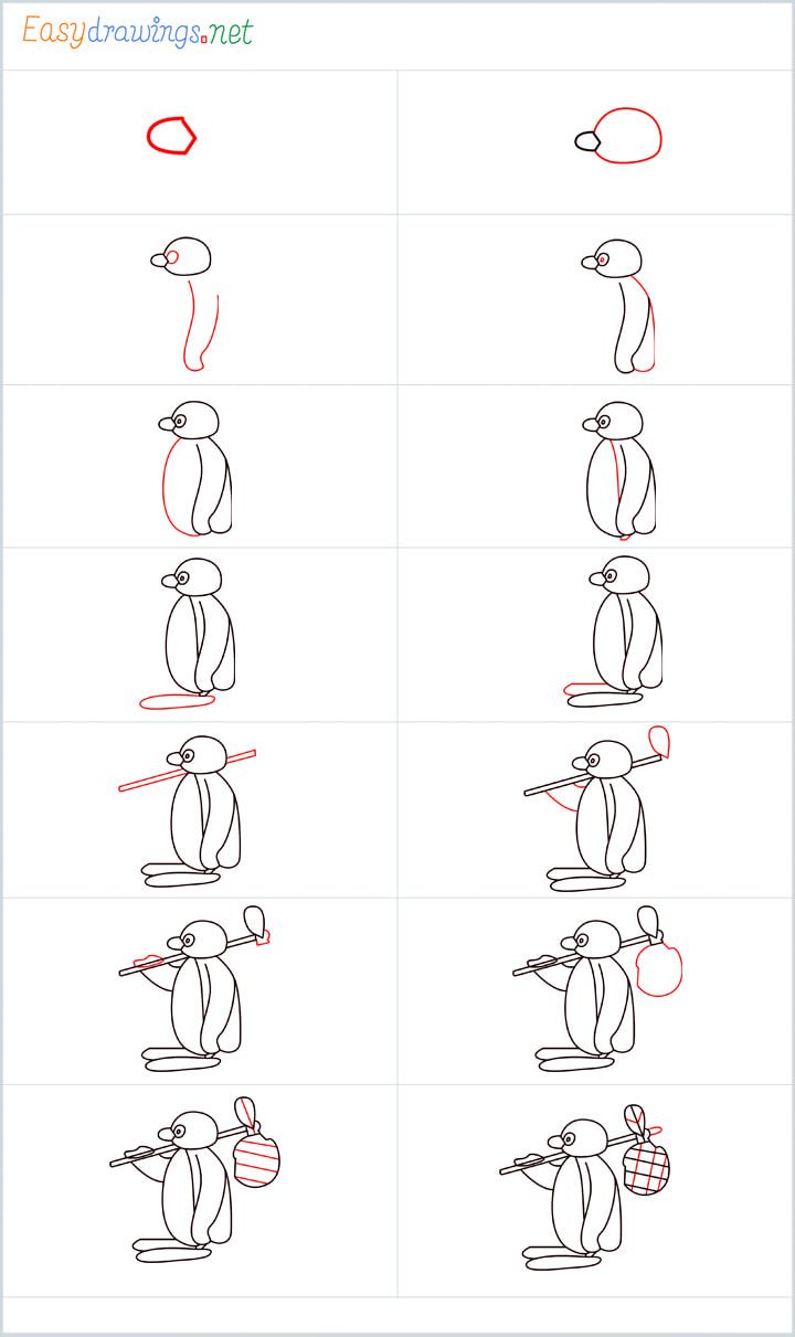 how to draw a penguin step by step instructions for children and adults in easy steps