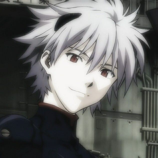 an anime character with white hair and red eyes looks at the camera while standing in front of a cage