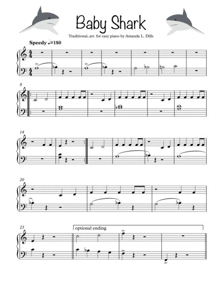 baby shark sheet music for piano