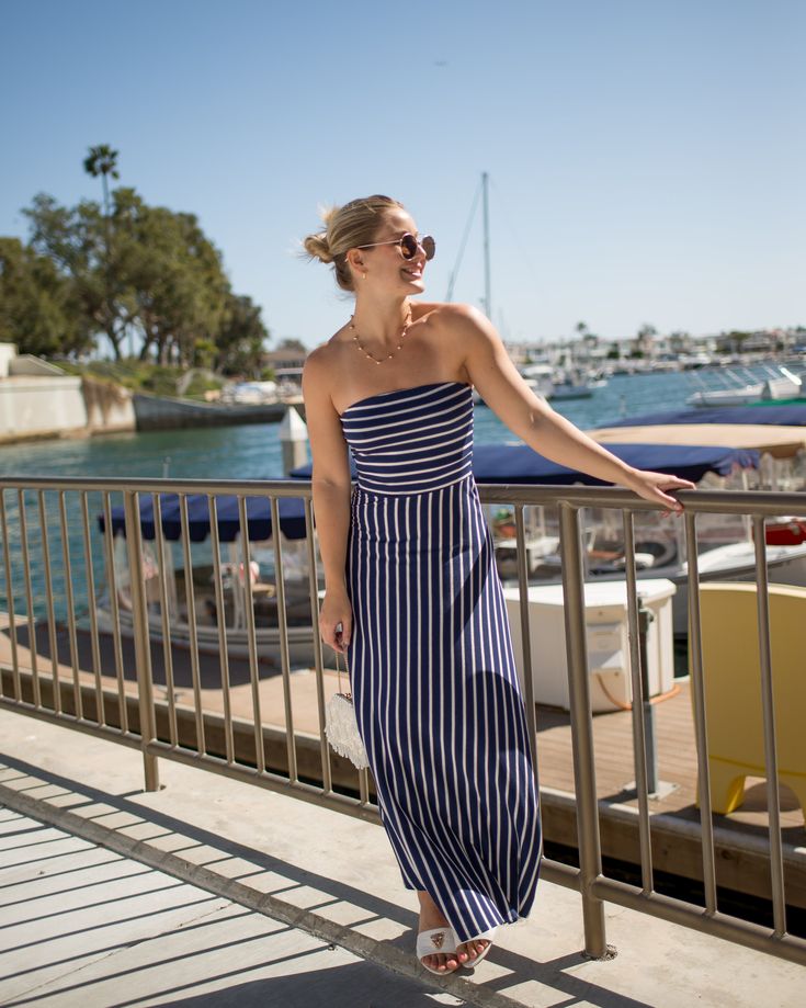 This Striped Tube Dress is a great summer staple. Whether you're brunching or at the beach, this casual maxi length dress is the perfect option for for all of your summer time plans! Made in USA Material - 95% Rayon 5% Spandex Machine washable Beachy Midi Dress For Brunch During Beach Season, Striped Maxi Dress For Beach Cover-up, Summer Maxi Dress For Beach Season Brunch, Summer Maxi Dress For Brunch Beach Season, Summer Maxi Dress For Vacation Brunch, Summer Vacation Maxi Dress For Brunch, Summer Maxi Dress For Brunch And Vacation, Summer Maxi Dress For Brunch At The Beach, Maxi Beach Dress For Brunch