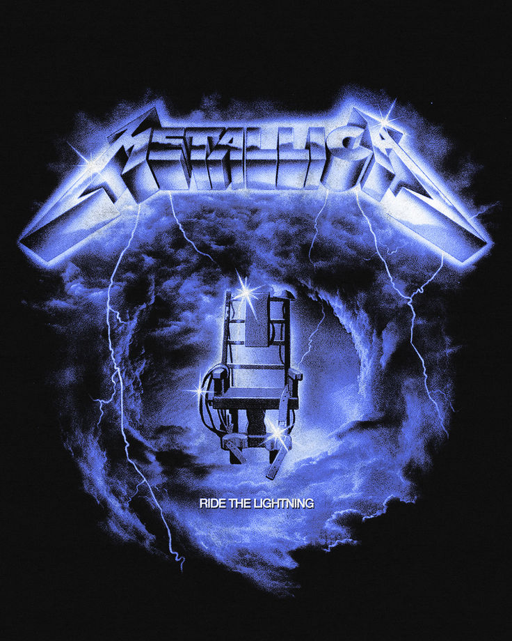 the cover art for metallic's ride the lightning album, which features an image of a