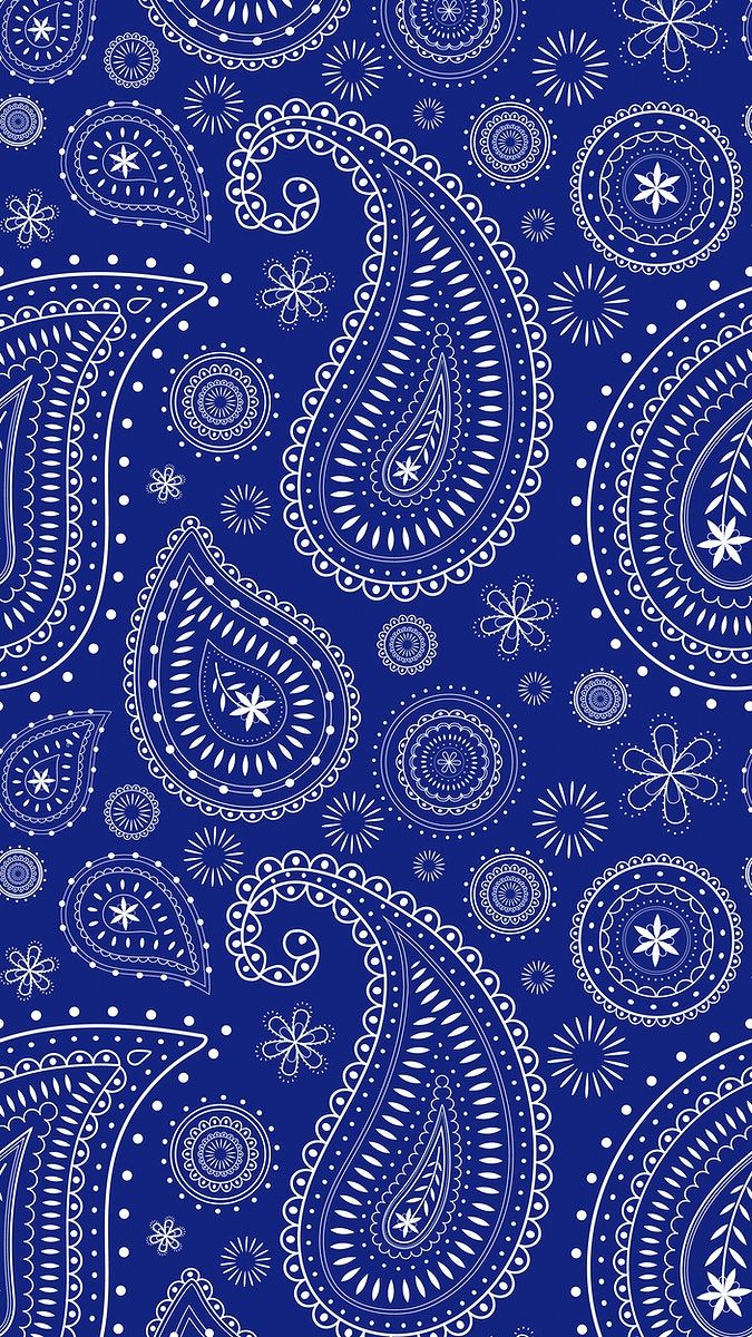 a blue and white paisley pattern