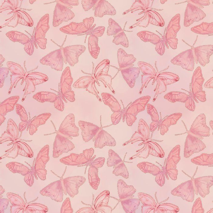 a pink background with lots of butterflies on it