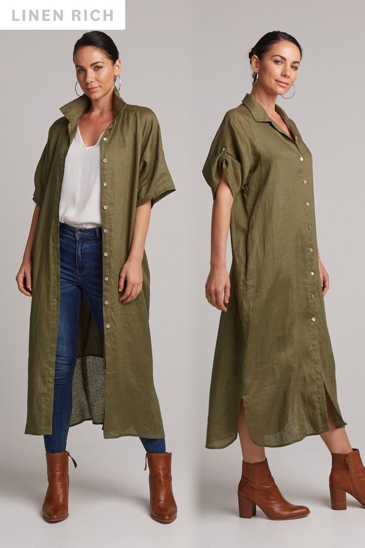 Studio Shirt Dress - Khaki - eb&ive Clothing - Shirt Dress Mid Linen Spring Collared Linen Dress With Relaxed Fit, Linen Shirt Dress For Day Out In Fall, Linen Button-up Shirt Dress For Day Out, Chic Linen Shirt Dress With Relaxed Fit, Chic Linen Relaxed Fit Shirt Dress, Fall Linen Shirt Dress For Day Out, Chic Relaxed Fit Linen Shirt Dress, Relaxed Fit Linen Button-up Dress, Collared Linen Dress With Relaxed Fit