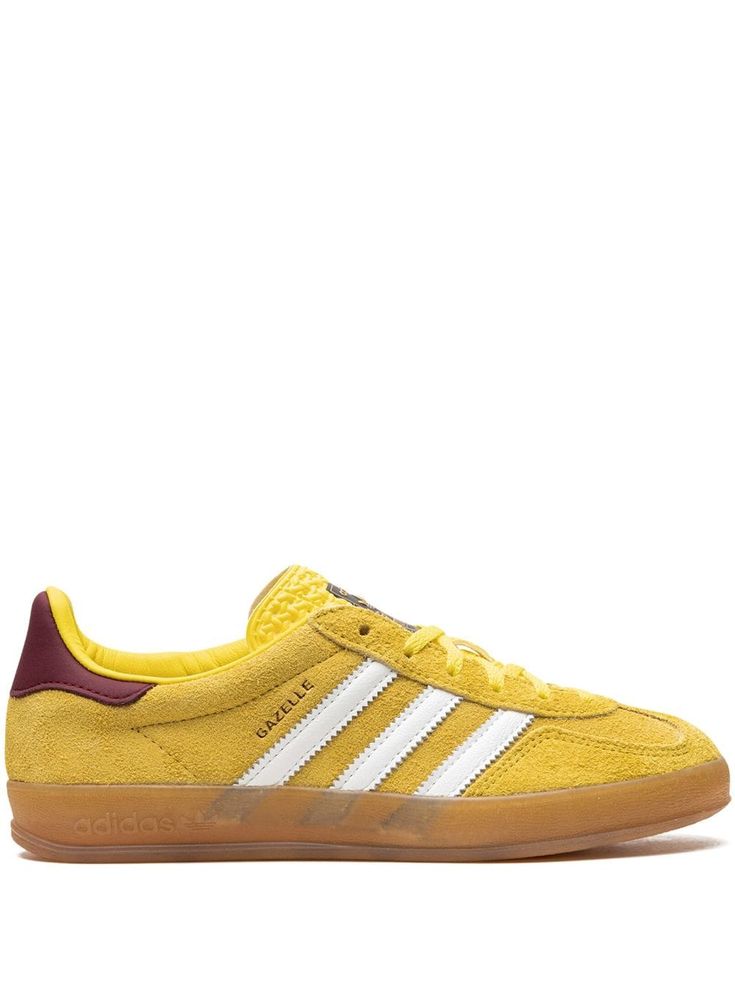 Adidas Gazelle Indoor "Collegiate" Sneakers - Farfetch Bison Board, Adidas Gazelle Indoor, Perfect Sneakers, Yellow Sneakers, Spring Sneakers, 2024 Style, Adidas Sneaker, Aesthetic Shoes, Trending Sneakers