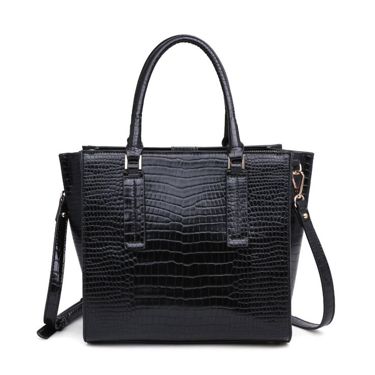 Product Image of Urban Expressions Josephine Tote 840611167170 View 1 | Black Exterior Details, Zipper Pulls, Coach Swagger Bag, Kate Spade Top Handle Bag, Vegan Leather, Zip Pockets, Satchel, Adjustable Straps, Top Handle Bag