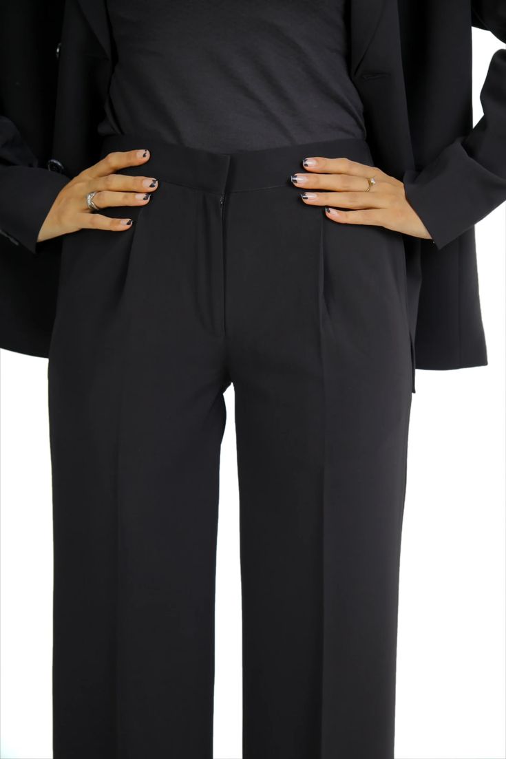 Double Breasted Black Suit For Women
Embrace classic sophistication with this Women’s Black Double Breasted Regular Fit Suit, perfect for professional and formal settings. The sleek double-breasted design and tailored fit offer a flattering silhouette, ensuring both comfort and style throughout the day. Whether paired with heels for a chic office look or styled with statement accessories for evening events, this versatile suit is a must-have addition to any wardrobe. Sleek Semi-formal Pantsuit With Pressed Crease, Elegant Semi-formal Pantsuit With Pressed Crease, Tailored Elegant Formal Pantsuit, Elegant Tailored Pantsuit For Formal Occasions, Sleek Structured Business Pantsuit, Formal Elegant Structured Double Breasted Suit, Elegant Structured Double Breasted Formal Suit, Tailored Elegant Pantsuit For Formal Occasions, Elegant Structured Double Breasted Suit For Formal Occasions