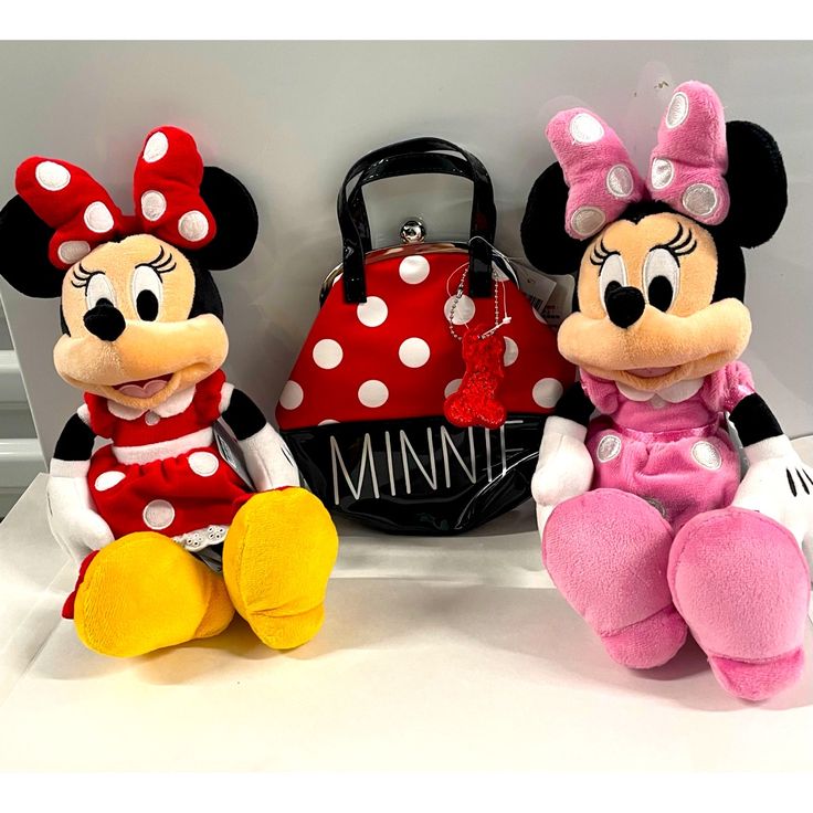 Disney Minnie Mouse Plush 14” Plush In Red Disney Minnie Mouse 14" Pink Dress And Hair Bow Disney Minnie Mouse Patent Finish Snap Disney Minnie Mouse Patent Finish Snap Purse. Condition Is "New With Tags Playful Mickey Mouse Bags For Disney Trips, Playful Minnie Mouse Travel Bag, Cute Minnie Mouse Bags For Disney Trips, Disney Style Minnie Mouse Bag For Disney Trips, Disney Minnie Mouse Bag For Disney Fan Events, Red Minnie Mouse Bag For Disney Fan Events, Disney Style Minnie Mouse Bag For Disney Fan Events, Cute Minnie Mouse Multicolor Bags, Cute Multicolor Minnie Mouse Bag