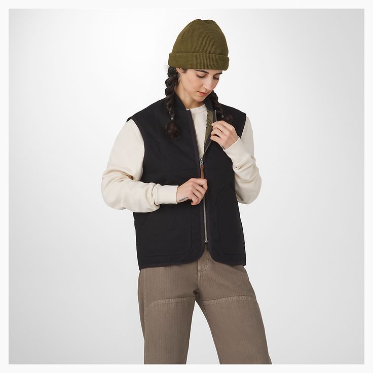 Modern Comfort, Old-School Charm. The Oxbow PrimaLoft Vest is our modern take on the classic, old-school utility vest worn by outdoor adventurers and craftspeople for generations. Like all good vests should, it's built to keep your core warm and your arms free so you can do things like split wood with ease.  Exceptionally warm and durable, the vest is constructed with 12-oz. cotton duck canvas, double-needle stitching, flat-felled seams, Danner suede pockets, and pilot twill lining. It's super l Flat Felled Seam, Utility Vest, Charm School, Duck Canvas, Gear Bag, Black Olive, Clothing Essentials, Water Shoes, Casual Everyday