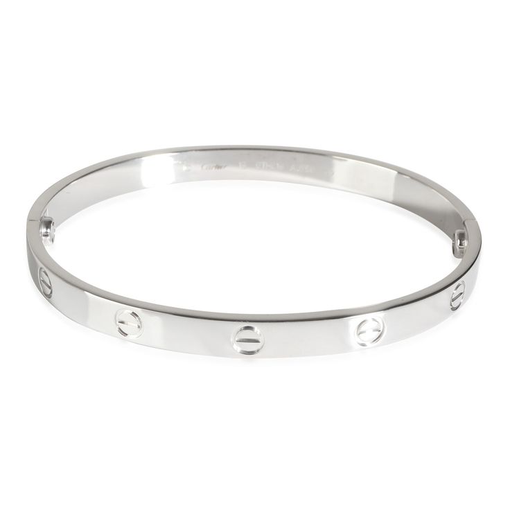 Cartier Love Bracelet  (White Gold) Authenticated Resale: Iconic Jewelry, Watches, Handbags & Sneakers At Unique Prices Explore sustainable, second-hand luxury, for less. Shop pre-owned designer jewelry, watches, handbags and sneakers at up to 80% off retail. All products are authenticated by our team of luxury experts. myGemma is not affiliated with any of the brands available for purchase. Cartier Love Bracelet (White Gold) Hard To Find Items Authenticity Guaranteed Up To 80% Off Retail Free Overnight Shipping Visit Store Contact Seller Description Terms & Conditions For shipping within New York State, an 8.875% sales tax will be added to your payment total.If you purchase more than one item, we can combine your items for shipping! Shipping Items $500 or greater, will be shipped via FedE Cartier Love Bracelet White Gold, Cartier Love Bangle, Iconic Jewelry, Bracelet White Gold, Love Bangle, Love Bracelet, Cartier Love, Women Men Shoes, New York State