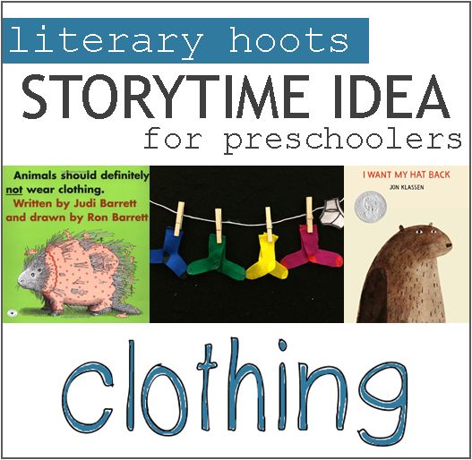 a book cover with an image of clothes hanging from clothes pins and the words storytime idea for preschoolers